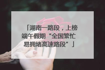 湖南一路段，上榜端午假期“全国繁忙易拥堵高速路段”