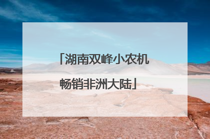 湖南双峰小农机畅销非洲大陆