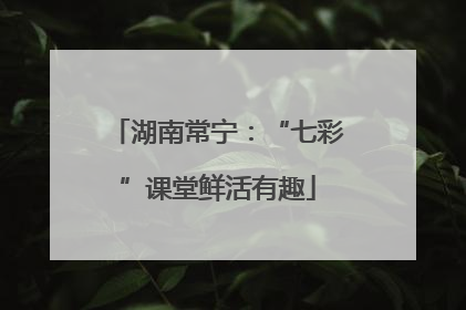 湖南常宁：“七彩”课堂鲜活有趣