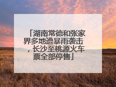 湖南常德和张家界多地遭暴雨袭击，长沙至桃源火车票全部停售