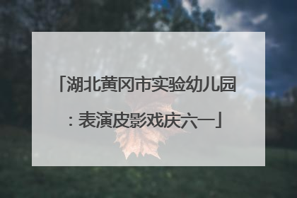 湖北黄冈市实验幼儿园：表演皮影戏庆六一