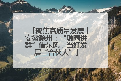 聚焦高质量发展丨安徽滁州：“融圈进群”借东风，当好发展“合伙人”