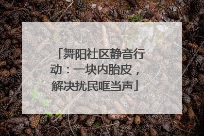 舞阳社区静音行动：一块内胎皮，解决扰民哐当声