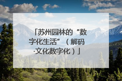 苏州园林的“数字化生活”（解码·文化数字化）