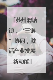 苏州渭塘镇：“三链”协同，激活产业发展新动能