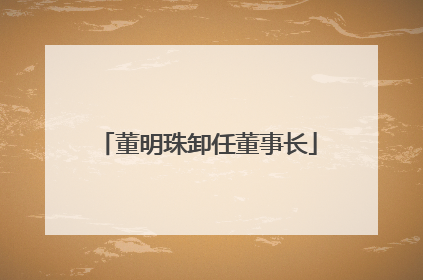 董明珠卸任董事长