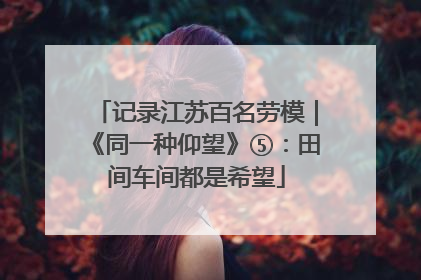 记录江苏百名劳模｜《同一种仰望》⑤：田间车间都是希望