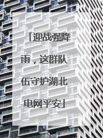 迎战强降雨，这群队伍守护湖北电网平安