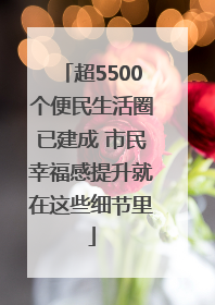 超5500个便民生活圈已建成 市民幸福感提升就在这些细节里