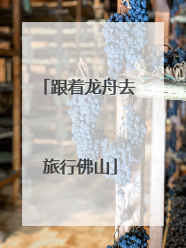跟着龙舟去旅行佛山
