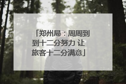 郑州局：周周到到十二分努力 让旅客十二分满意
