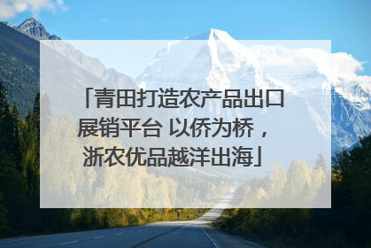 青田打造农产品出口展销平台 以侨为桥，浙农优品越洋出海