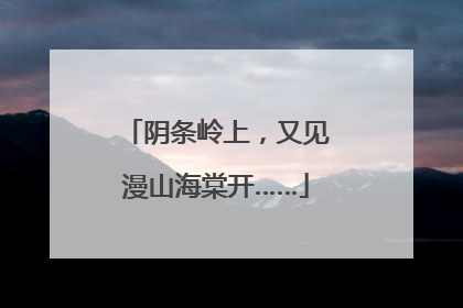 阴条岭上，又见漫山海棠开……