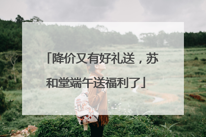 降价又有好礼送，苏和堂端午送福利了