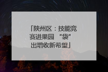 陕州区：技能竞赛进果园 “袋”出增收新希望