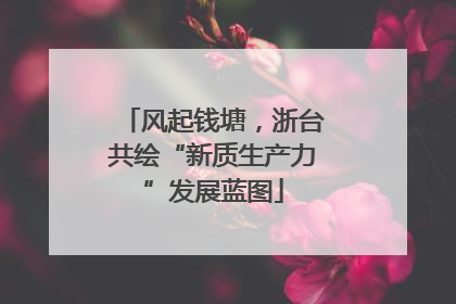 风起钱塘，浙台共绘“新质生产力”发展蓝图