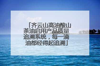 齐云山高油酸山茶油启用产品质量追溯系统，每一滴油都经得起追溯