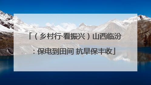 （乡村行·看振兴）山西临汾：保电到田间 抗旱保丰收
