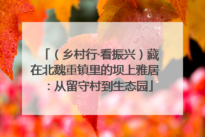 （乡村行·看振兴）藏在北魏重镇里的坝上雅居：从留守村到生态园