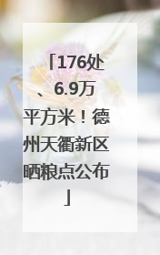 176处、6.9万平方米！德州天衢新区晒粮点公布