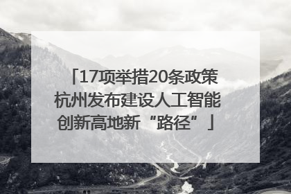 17项举措20条政策 杭州发布建设人工智能创新高地新“路径”