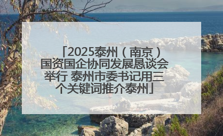 2025泰州（南京）国资国企协同发展恳谈会举行 泰州市委书记用三个关键词推介泰州