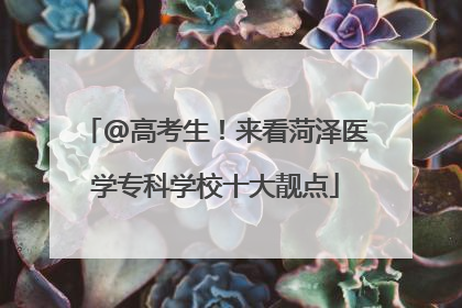 @高考生！来看菏泽医学专科学校十大靓点