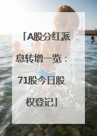 A股分红派息转增一览：71股今日股权登记