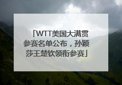 WTT美国大满贯参赛名单公布，孙颖莎王楚钦领衔参赛